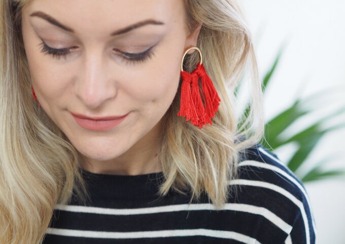 DIY Tassel Earrings - close up shot