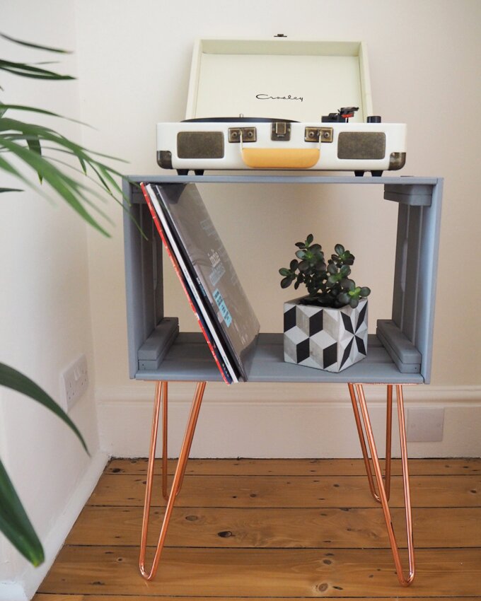 DIY Crate Side Table with The Hairpin Leg Co. - front view