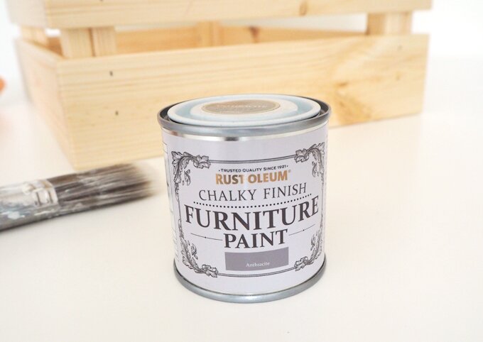 DIY Crate Side Table with The Hairpin Leg Co. - Rustoleum Chalky Paint