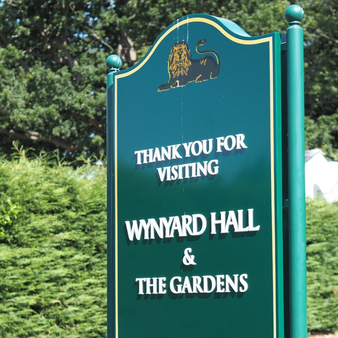 A couples weekend away at Wynyard Hall, Spa & Garden County Durham - entrance sign